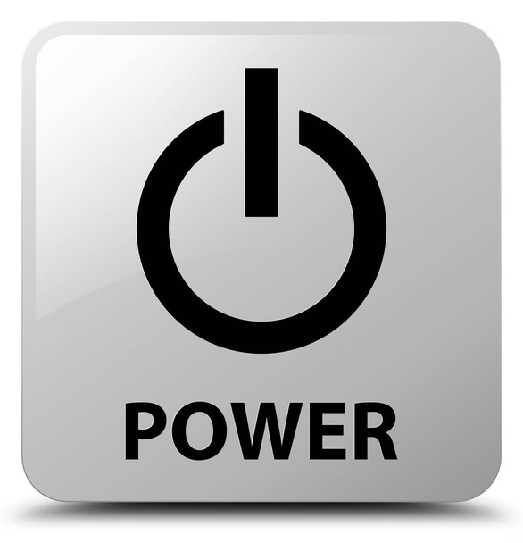 Power white square button - Photo, Image