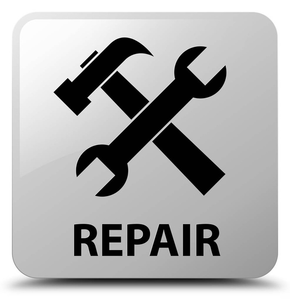 Reparatur (Werkzeug-Symbol) weiße quadratische Taste - Foto, Bild