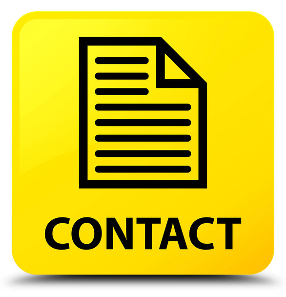 Čtvercové tlačítko kontakt (ikonu stránky) žlutá - Fotografie, Obrázek