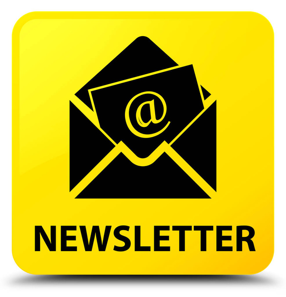 Newsletter yellow square button - Photo, Image