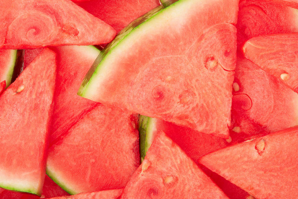 Watermelon fresh slices texture background - Zdjęcie, obraz