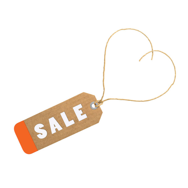 Πώληση tag έννοια με σχήμα καρδιάς. - Φωτογραφία, εικόνα