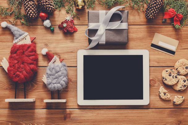 Christmas online shopping background - 写真・画像