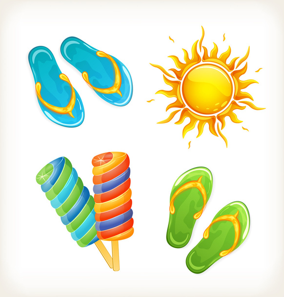 Collection of summer symbols - Vetor, Imagem
