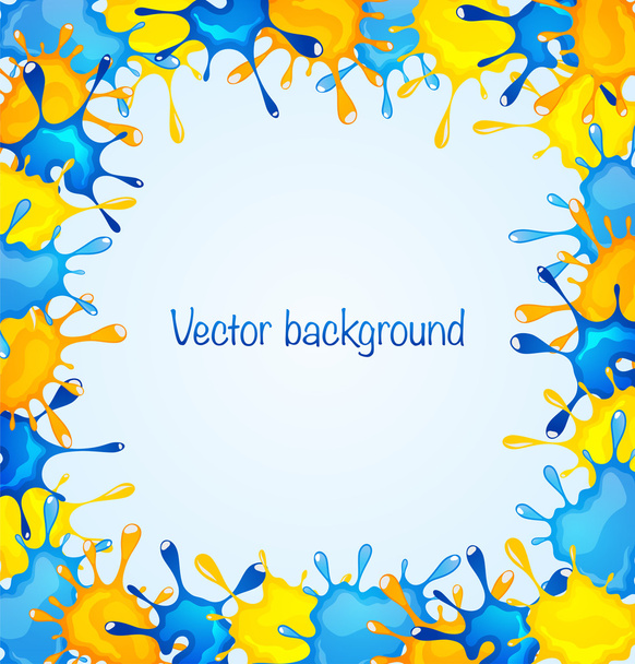 Background with blue and yellow blots - Vektor, kép