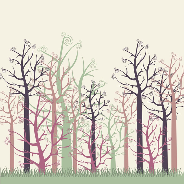 Abbildungen von Farben Bäume - Vektor, Bild
