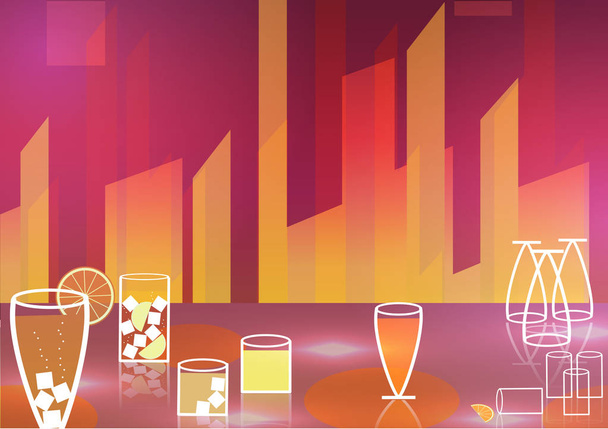 Retro Cocktail Party Poster Background - Vector Illustration - Vector, Imagen