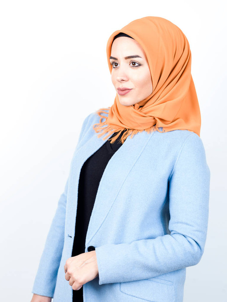 beautiful young elegant muslim women with scarf - Foto, Imagem