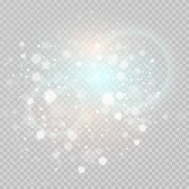 Bokeh gris claro brilla sobre fondo transparente Elemento de partículas brillantes para efectos especiales.Ilustración vectorial
 - Vector, imagen