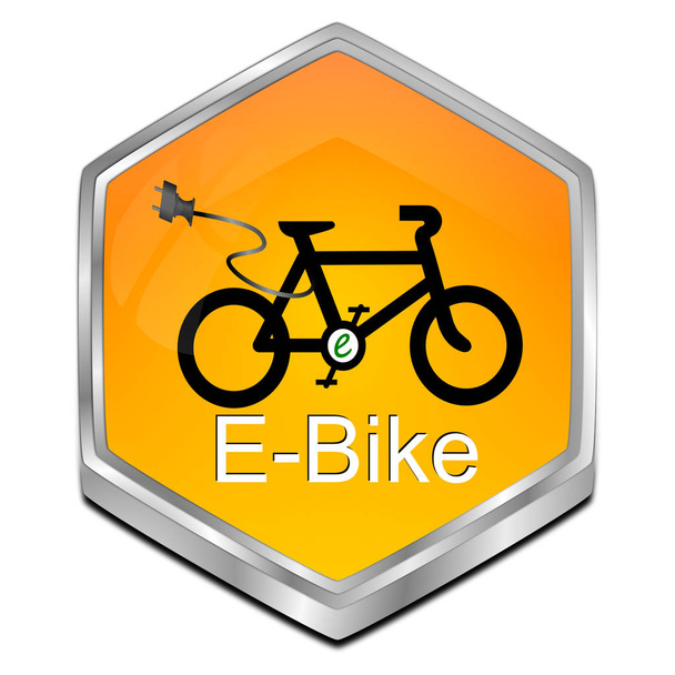 E-Bike Button - 3D-kuvitus
 - Valokuva, kuva