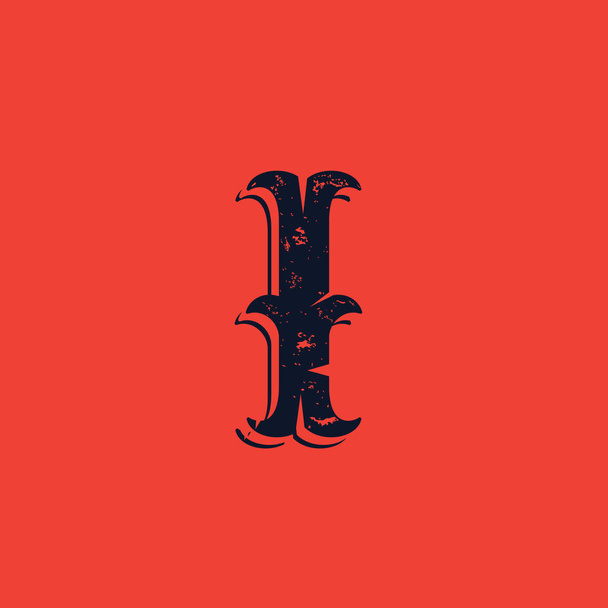 I lettera logo in stile vintage western vittoriano grunge
. - Vettoriali, immagini
