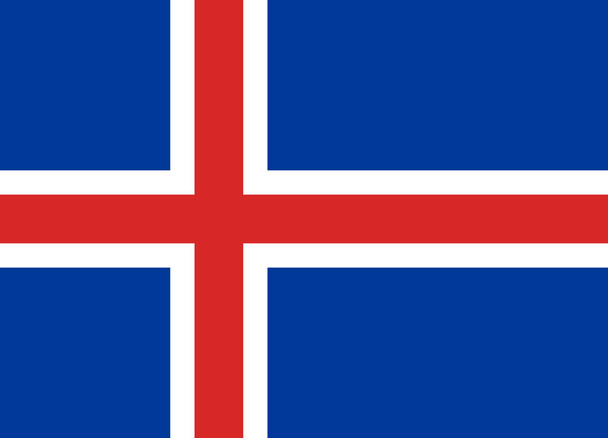 Oficiální vlajka Islandu - Vektor, obrázek