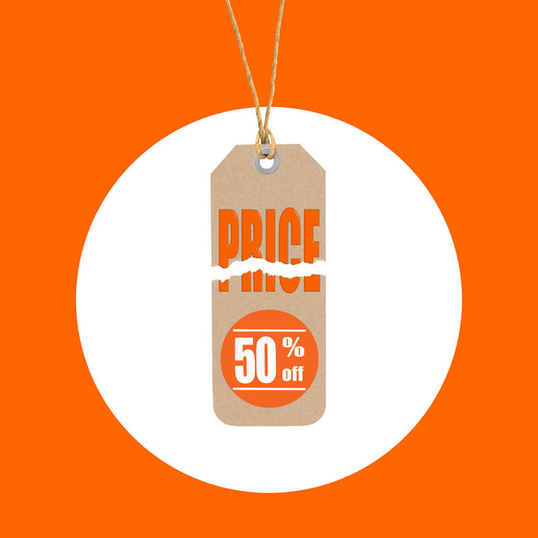 Shopping sale tag concept isolated on white - Photo, Image