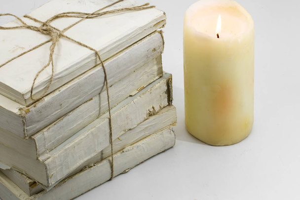 Old book and candle - Photo, Image