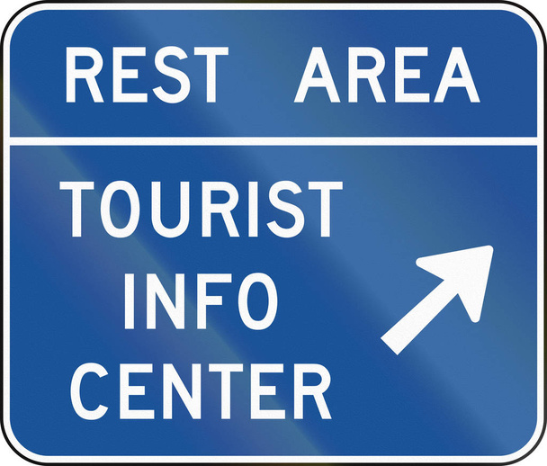 Stany Zjednoczone Mutcd Przewodnik znak drogowy - miejsce odpoczynku - Zdjęcie, obraz