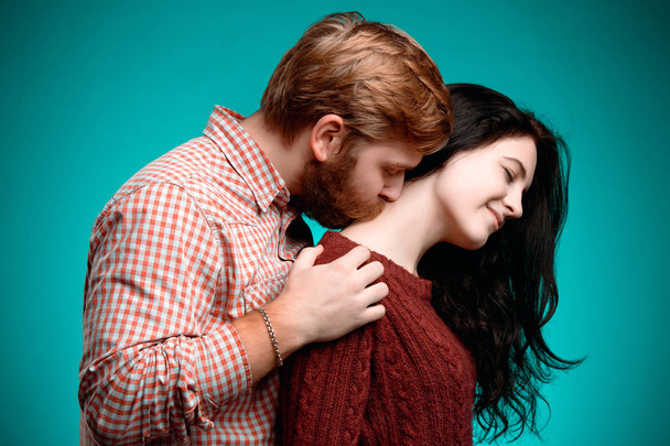 Young man and woman kissing - Photo, Image