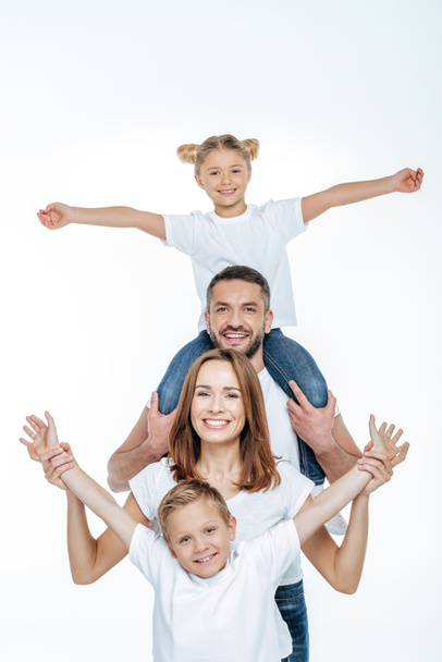 Cheerful family having fun - Фото, зображення