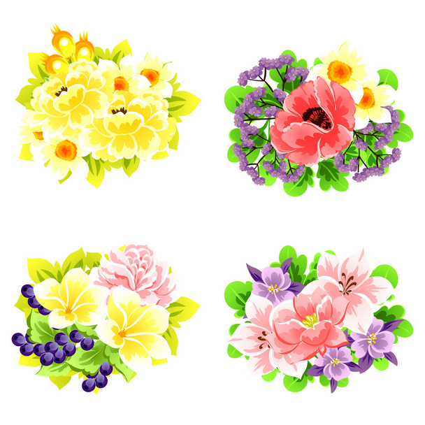 beautiful flowers ornament - Vector, imagen