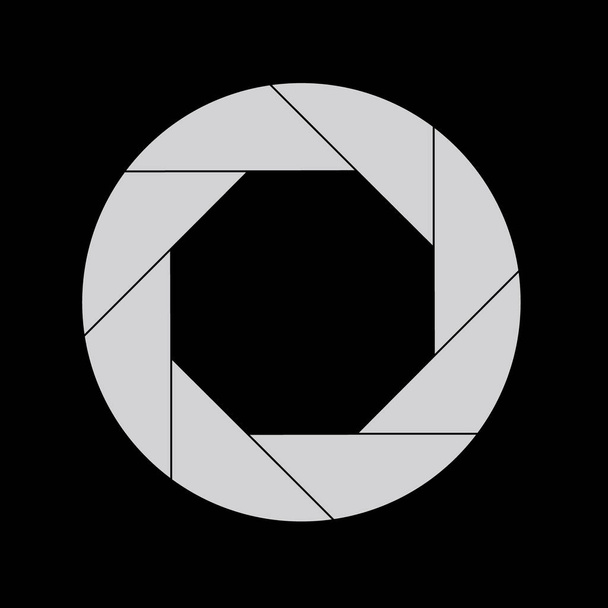 Икона "Двадцать процентов серого затвора" на черном
 - Вектор,изображение