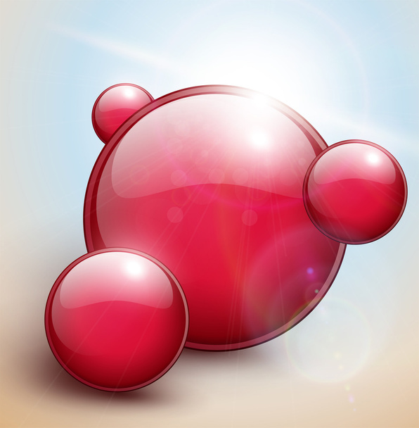 Red bubbles background - Вектор, зображення