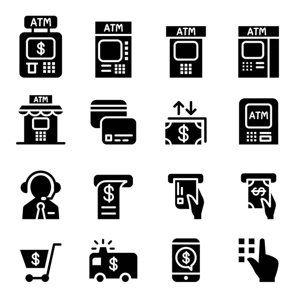 ATM icons Vector illustration Graphic design - Vetor, Imagem