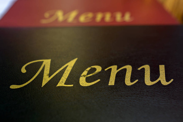 Close-up shot of menu in restaurant - Foto, Bild