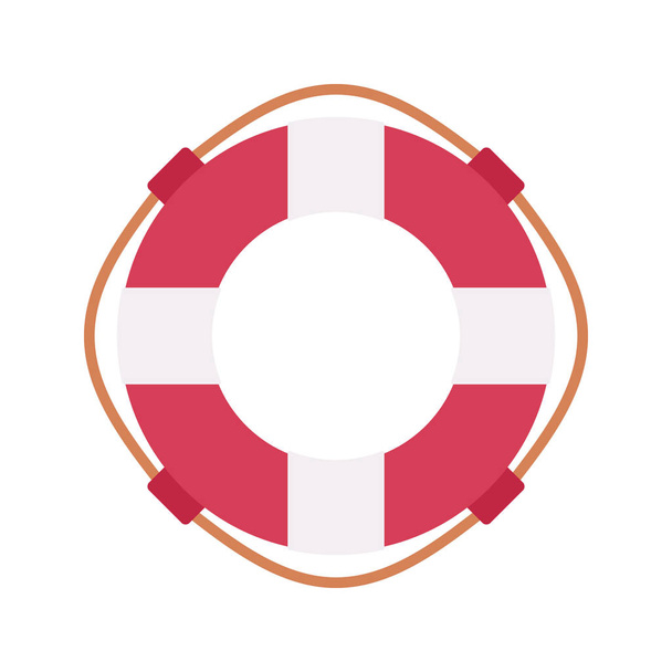 Záchranný kruh kroužek červeno -bílá barva - Vektor, obrázek