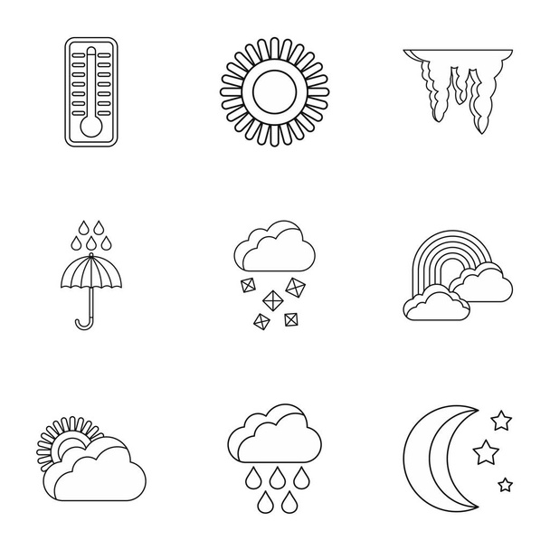 Clima fuera del conjunto de iconos, estilo de contorno
 - Vector, Imagen