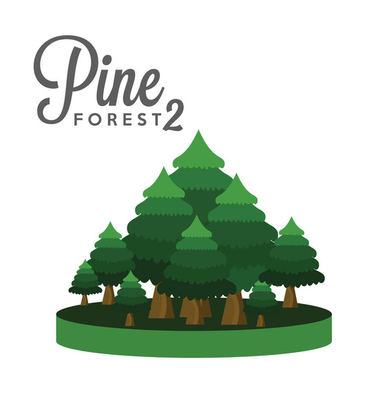 Pine boslandschap - Vector, afbeelding