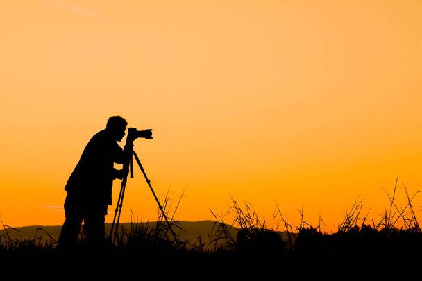Silhouette of man photograph nature - Foto, Bild