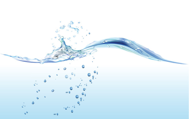 Agua y burbujas
 - Vector, Imagen