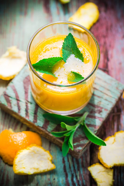 Summer drink orange mousse stevia - 写真・画像