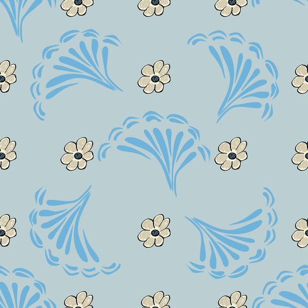 Abstract flower seamless pattern background. Vector texture Flor - Vetor, Imagem