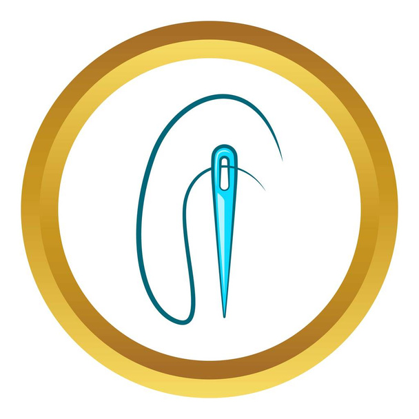 Sewing needle with thread vector icon - Vektor, kép