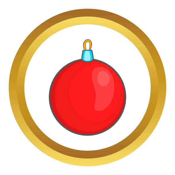 Red Christmas ball vector icon - ベクター画像