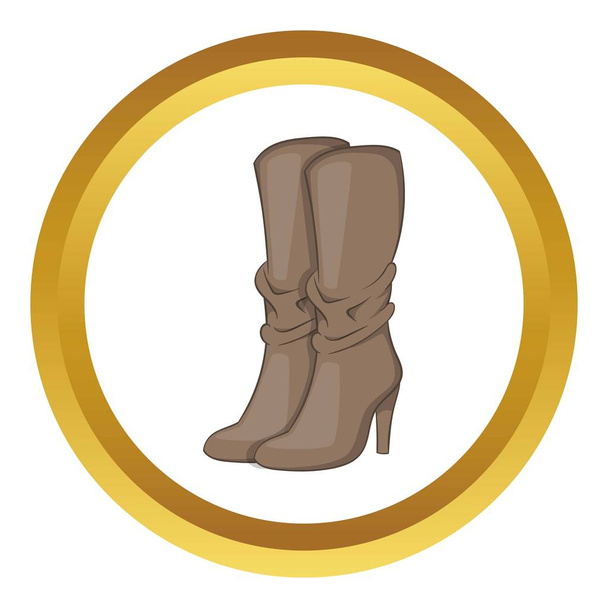 Womens boots high heel vector icon - Vetor, Imagem