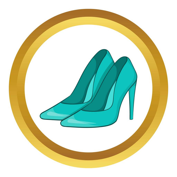 Vrouwen blauwe schoenen vector pictogram - Vector, afbeelding