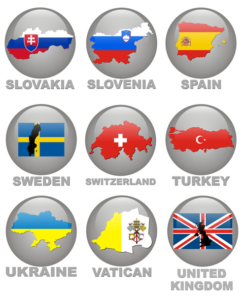 Symbolics of the European countries - Photo, Image