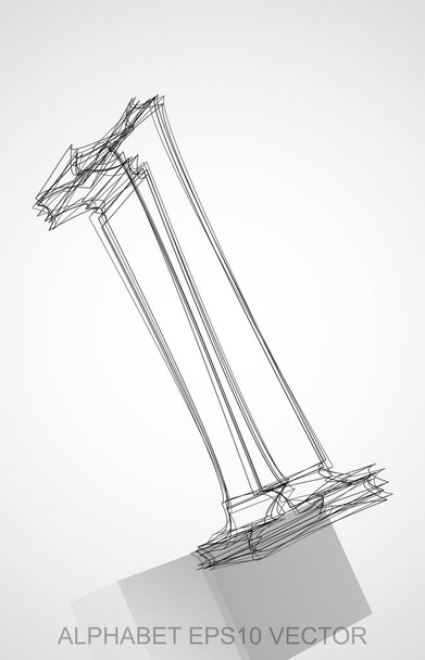 Vector illustration of a Ink sketched 1. Hand drawn 3D 1. - Вектор, зображення