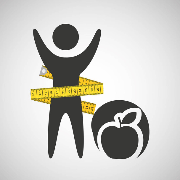 重量の概念健康食品を失う - ベクター画像
