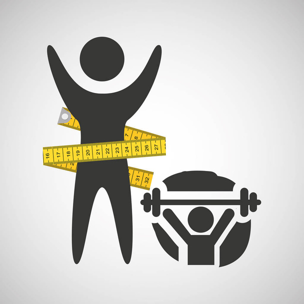 lose weight concept weight lifting - Vector, Image