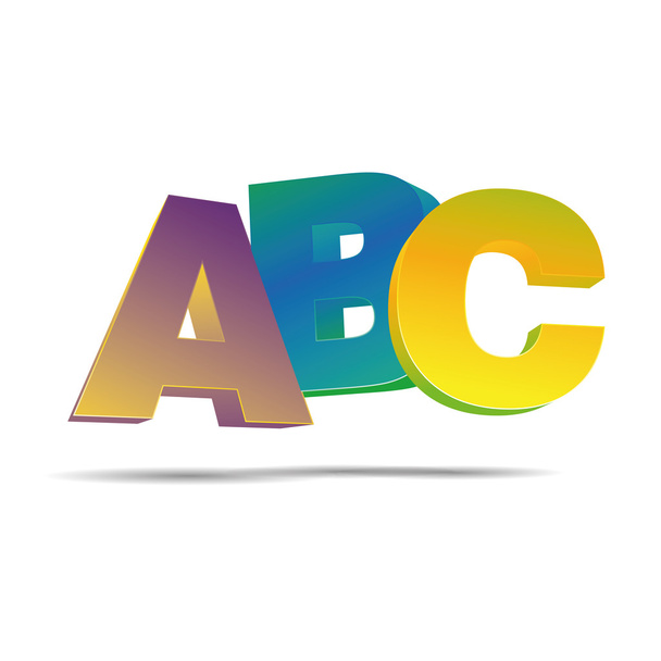 3D abstractie abc alfabet brief basisschool corporate logo ontwerp pictogram teken - Vector, afbeelding