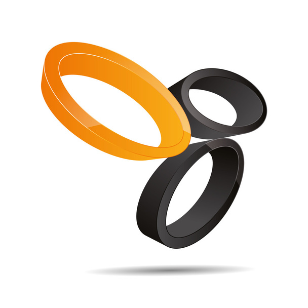 3D abstract circle ring point symbol corporate design icon logo trademark - Vector, Imagen