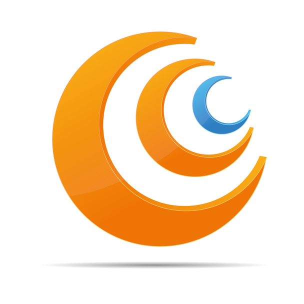 3 d の抽象リング グローブ球月太陽企業ロゴ デザイン アイコン サイン ビジネス - ベクター画像