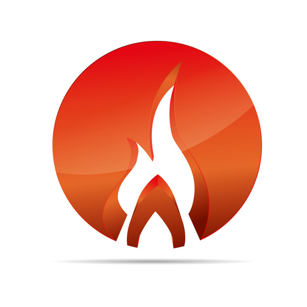 3 d の抽象化火災炎焼くグローブ円形企業のロゴデザイン アイコン サイン ビジネス - ベクター画像