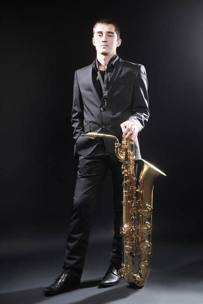 Saxophone Player Saxophonist Jazz man - Fotoğraf, Görsel