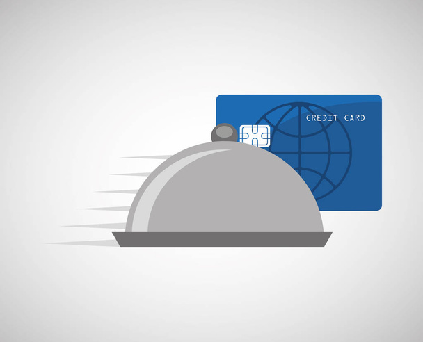 pago tarjeta de crédito entrega comida catering
 - Vector, Imagen