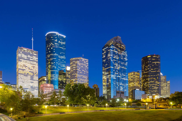 View on downtown Houston by night - Photo, Image