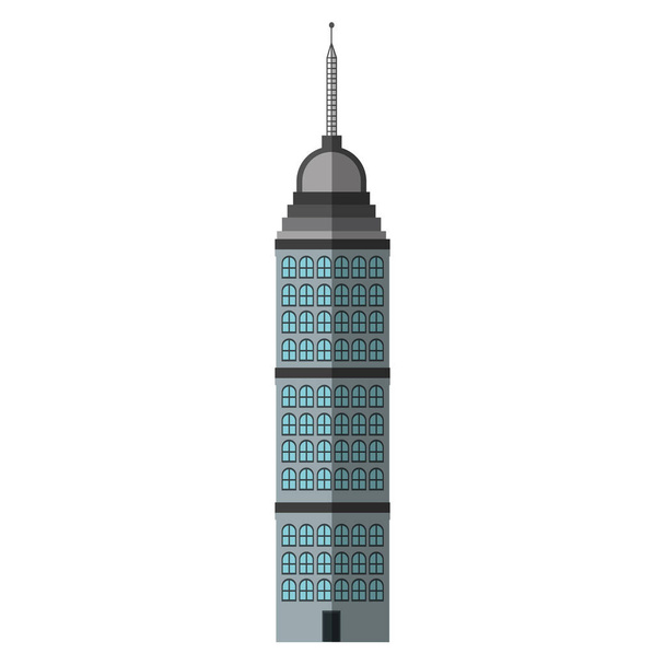 隔離されたタワー建築設計 - ベクター画像