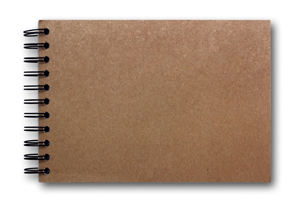 Brown sketch book isolated on white background - Photo, Image